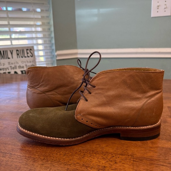 Stacy Adams Madison II Chukka Boots tan olive size 10.5 D brown leather suede main image 4